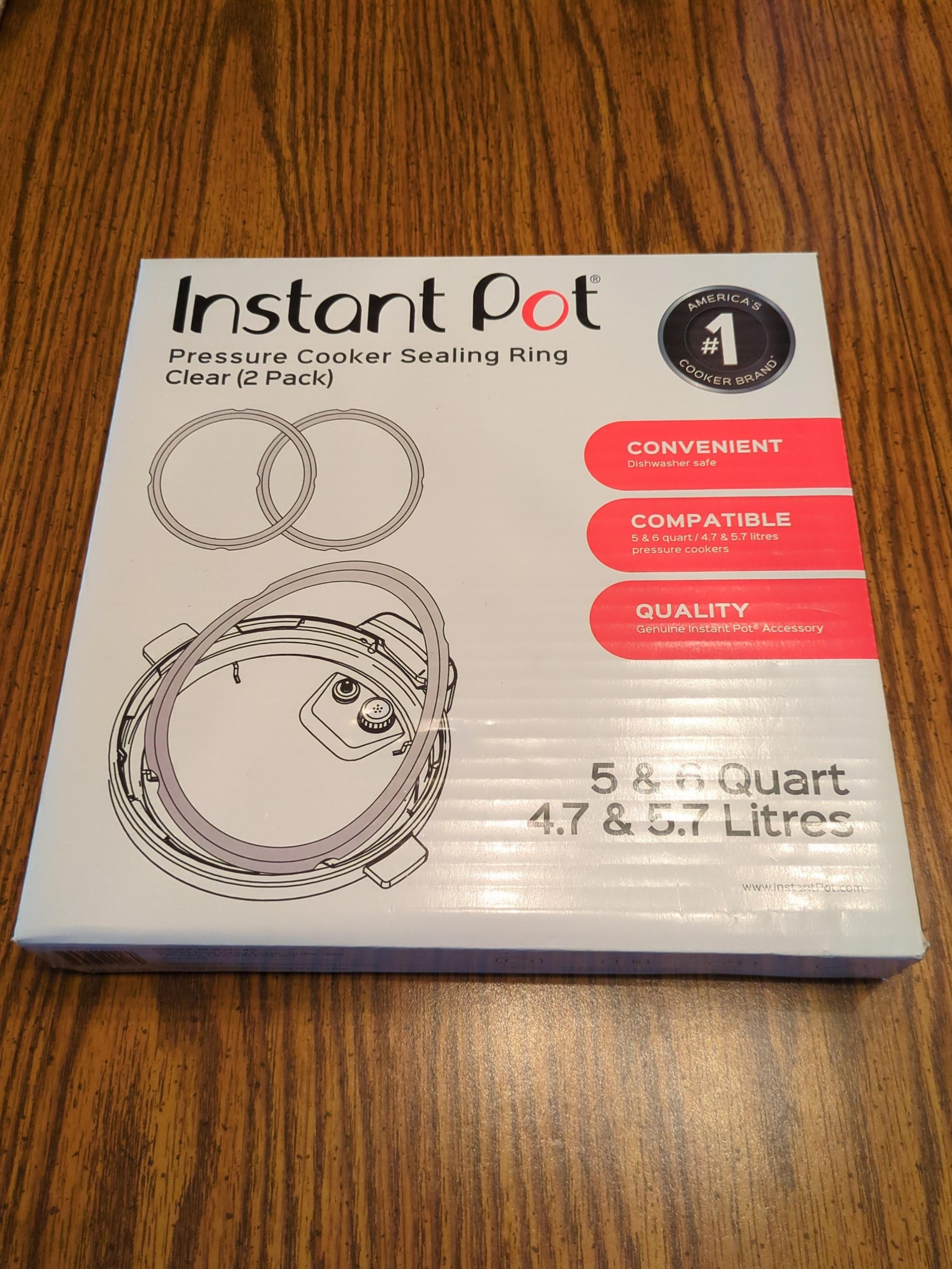 Instant Pot Pressure Cooker Sealing Rings Clear Set of 2 NEW