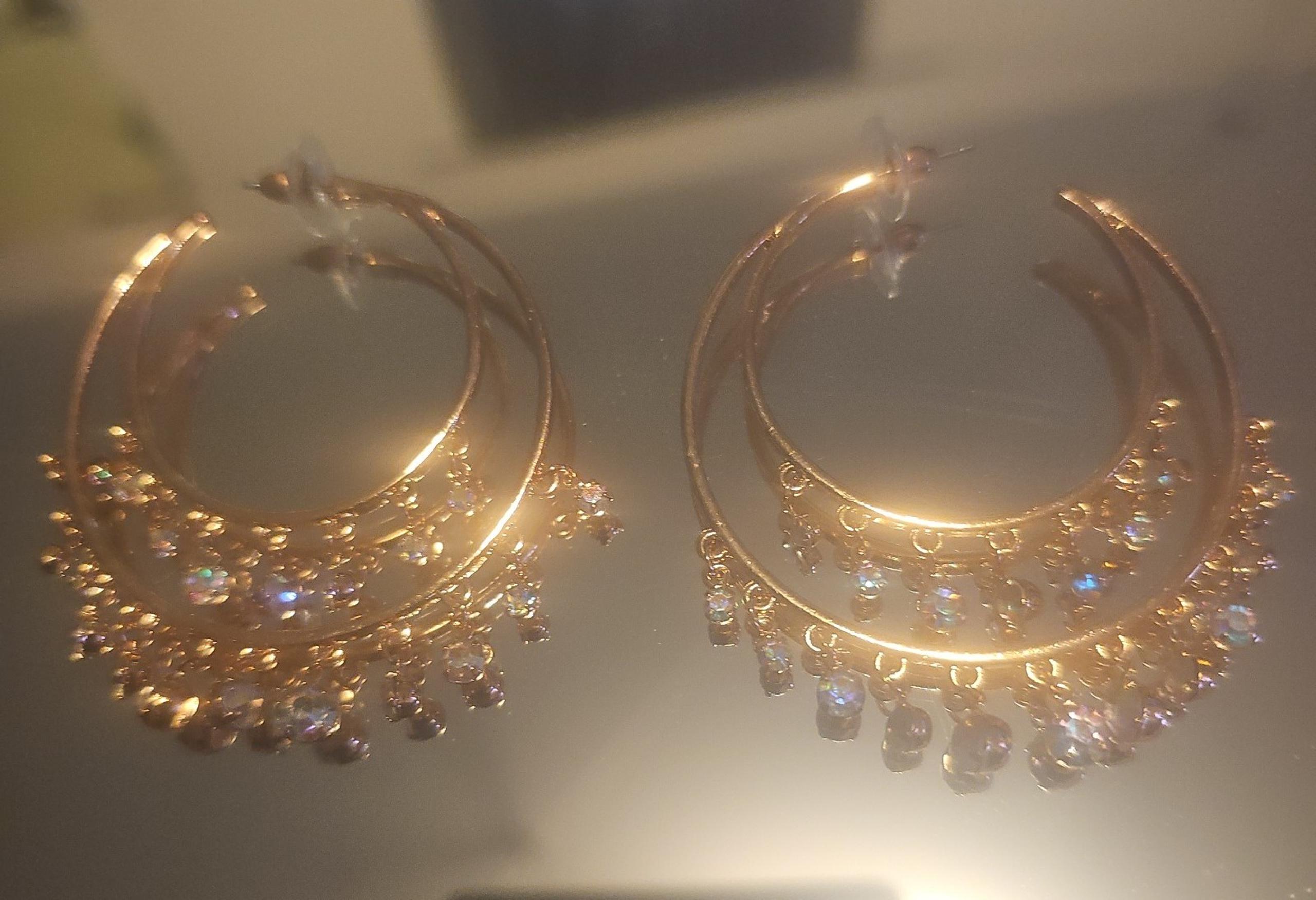 Dior Style crescent shaped earrings