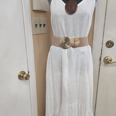 Terzo Millennio Made In Italy womens linen dress size Large White