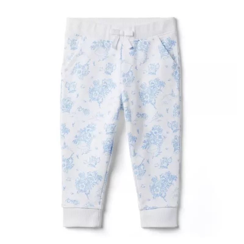 NWT Alice & Wonderland Disney Sweatpants Girls Blue White Size 7