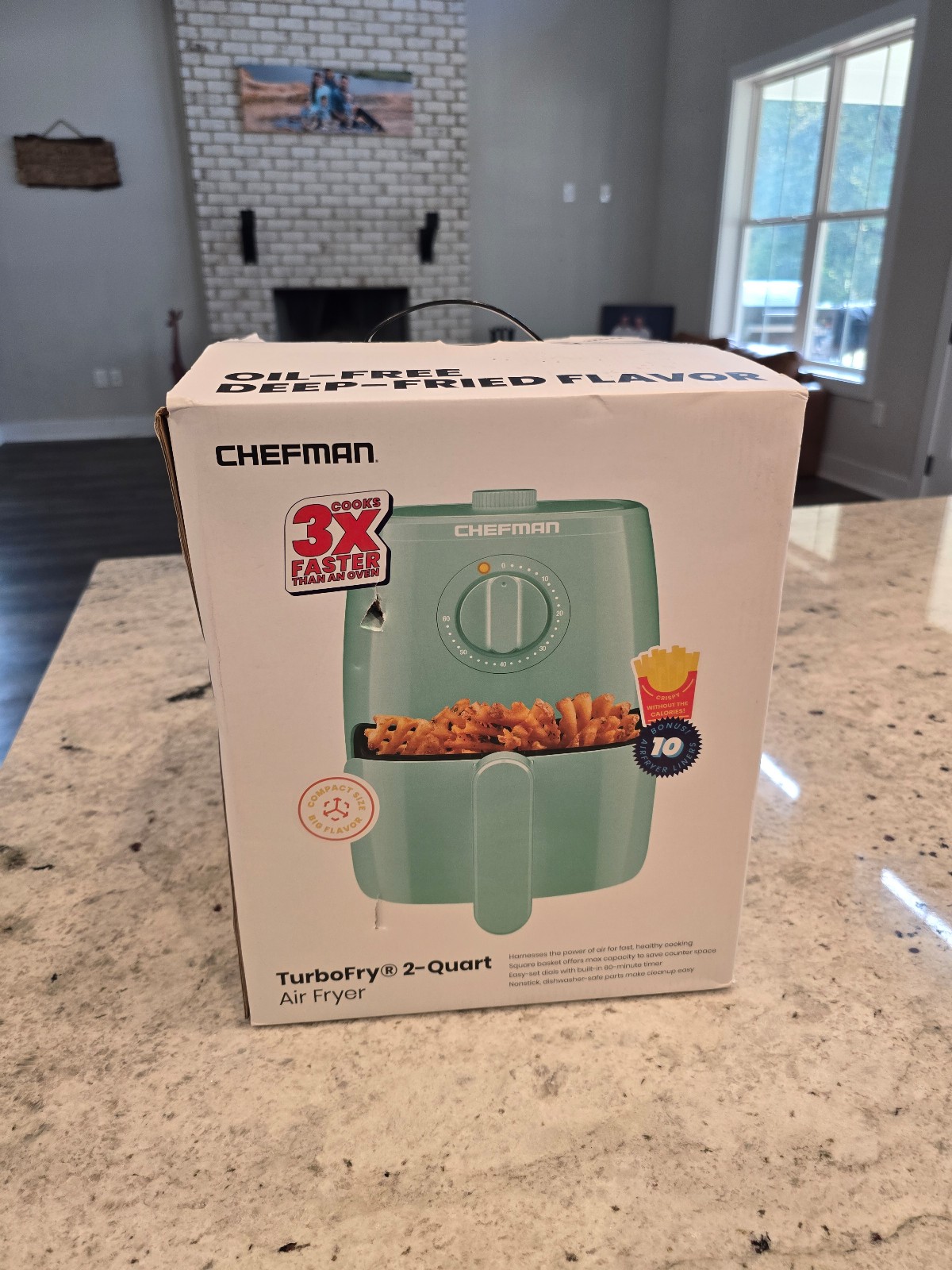Chefman Turbofry Air Fryer with Adjustable Temperature Control, 2 Qt Capacity