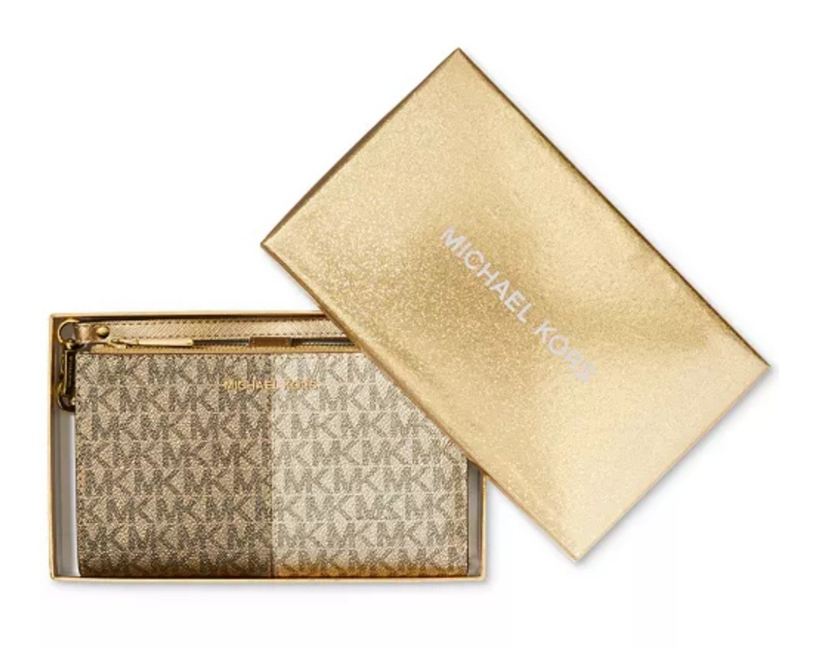 Michael Kors Signature Jet Set Medium Double Zip Wallet In Box