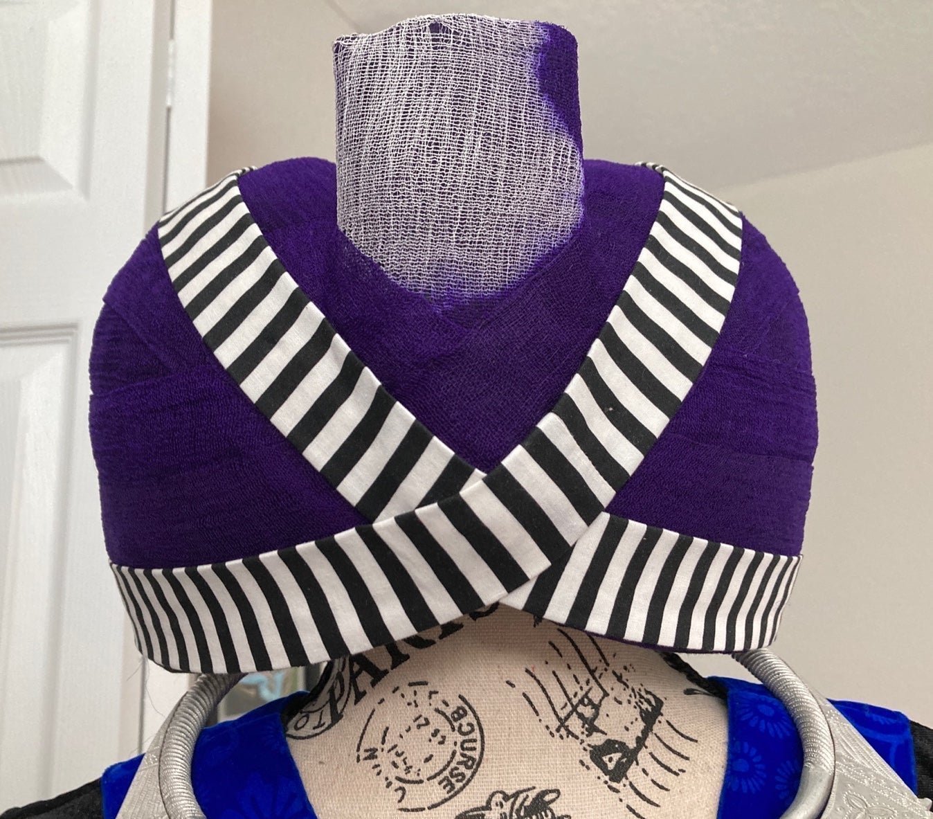 Purple Turban Hat 22
