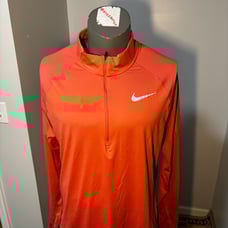 Nike Men XL Salmon/Adobe/Pink Dri Fit 1/4 Zip Pullover Running Reflective