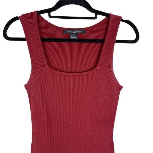 French Connection- Wine mozza sleeveless rib midi sweater dress- size M