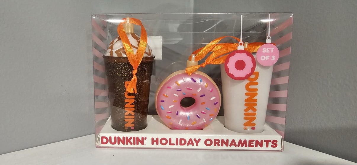 Limited Edition Dunkin Holiday Ornaments 3 Pack