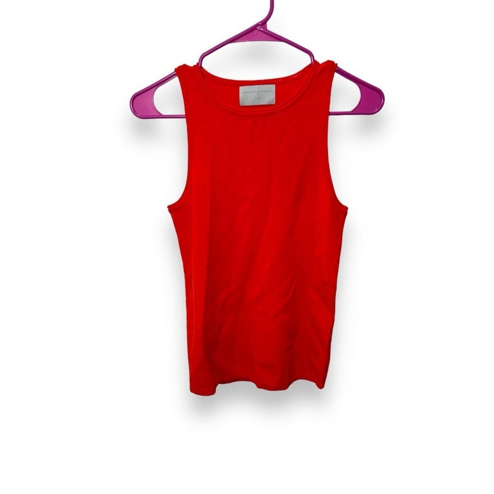 Modern Citizen Red Round Neck Tank Top