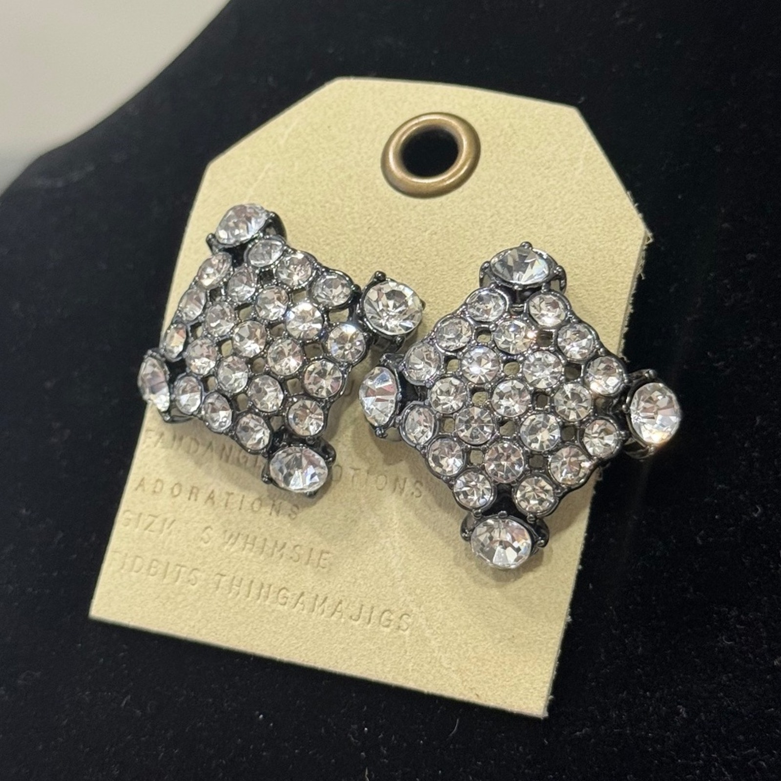 Anthropologie Rhinestone Statement Earrings