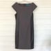 Alice + Olivia Eva Gray Ponte Silk & Black Leather Cap Sleeve Moto Mini Dress M