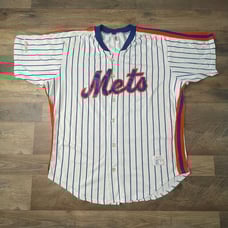 Vintage 80s New York Mets Jersey Men's Large Rawlings Athletic Striped MLB 1017