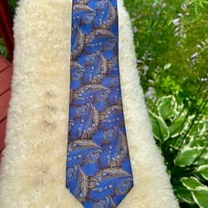Robert Talbott best of class blue feather silk tie