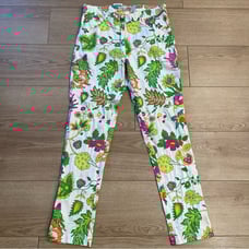 NWT Gretchen Scott Designs Gripe Less White Floral Ankle Pant Size S