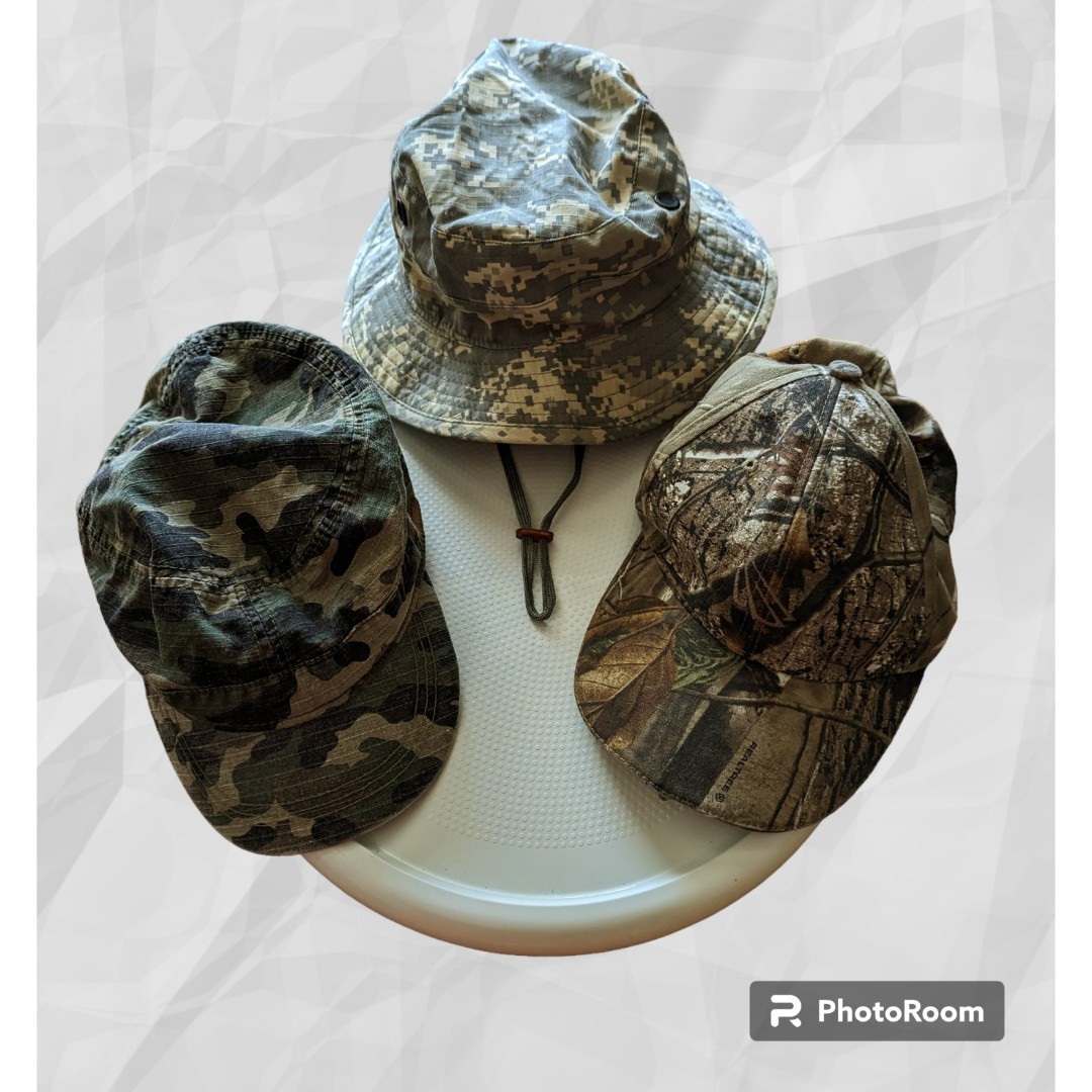 Bundle of 3 Camo hats (Acu Digital,Realtree.Korringal) Unisex