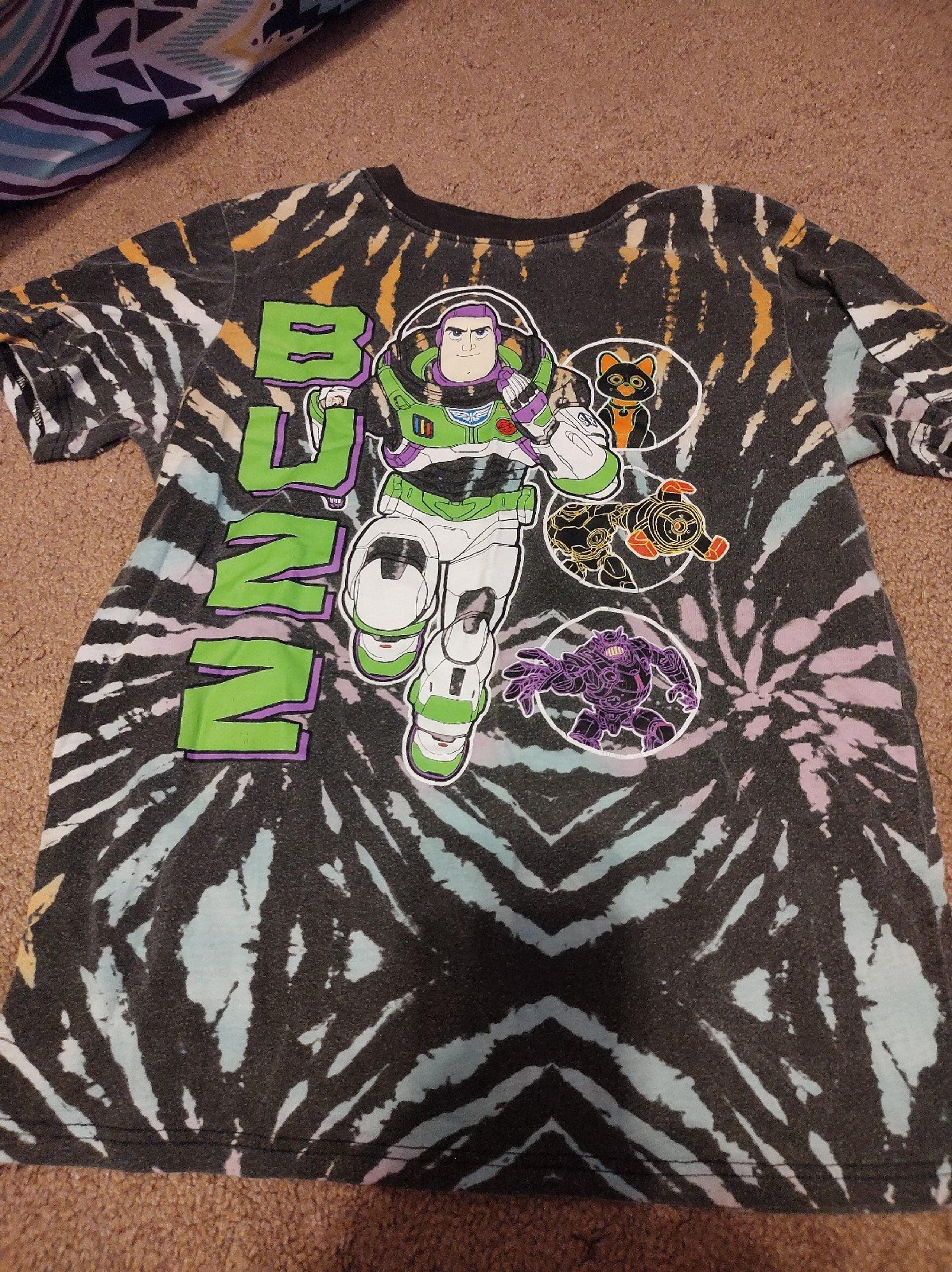 Boys size large Tie Dye Buzz Light-year tshirt