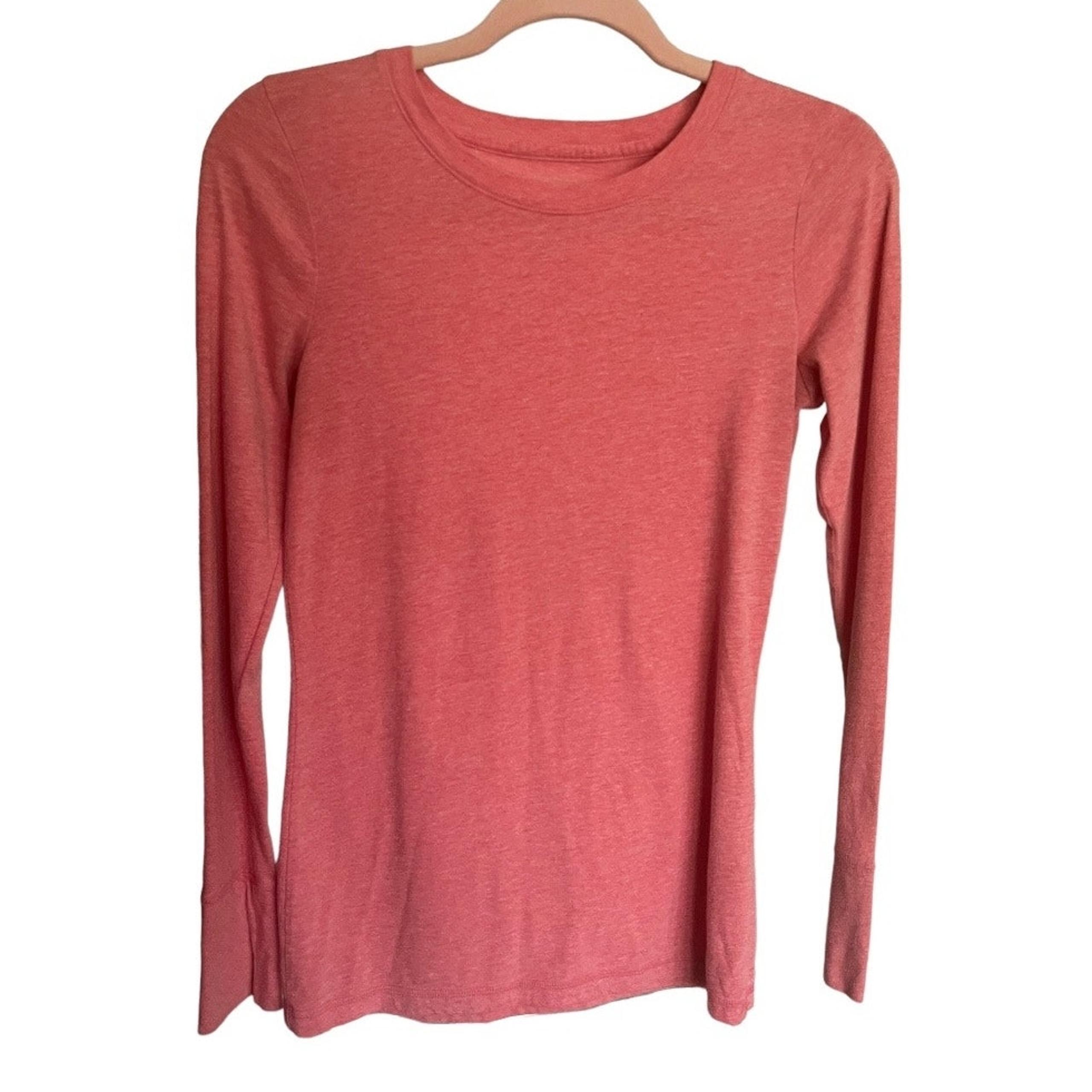 Mossimo Casual Tee Shirt Long Sleeve heathered light pink size medium