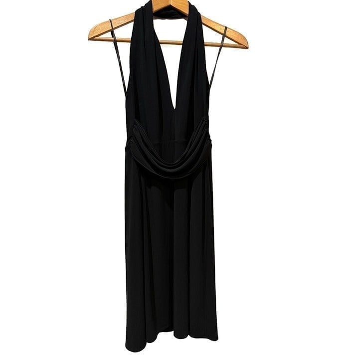 LAUNDRY BY SHELLI BLACK HALTER DRESS KNEE LENGHT SIZE 10 | K1