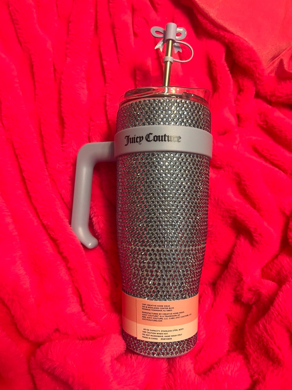 Juicy Couture Tumbler blue bow rhinestone new
