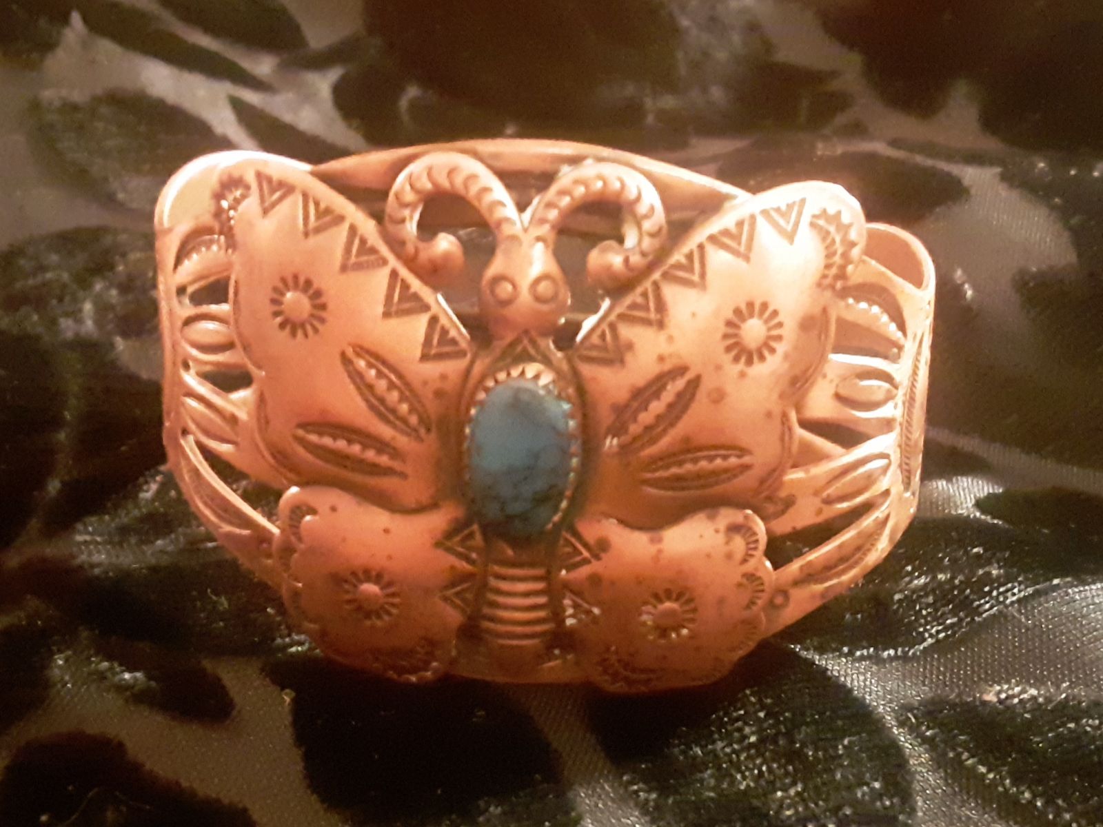 COPPER BUTTERFLY CUFF BRACELET c1960's