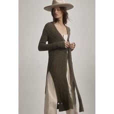 Pilcro Long Ribbed Cardigan Duster Sweater Maxi Length Button Front XS