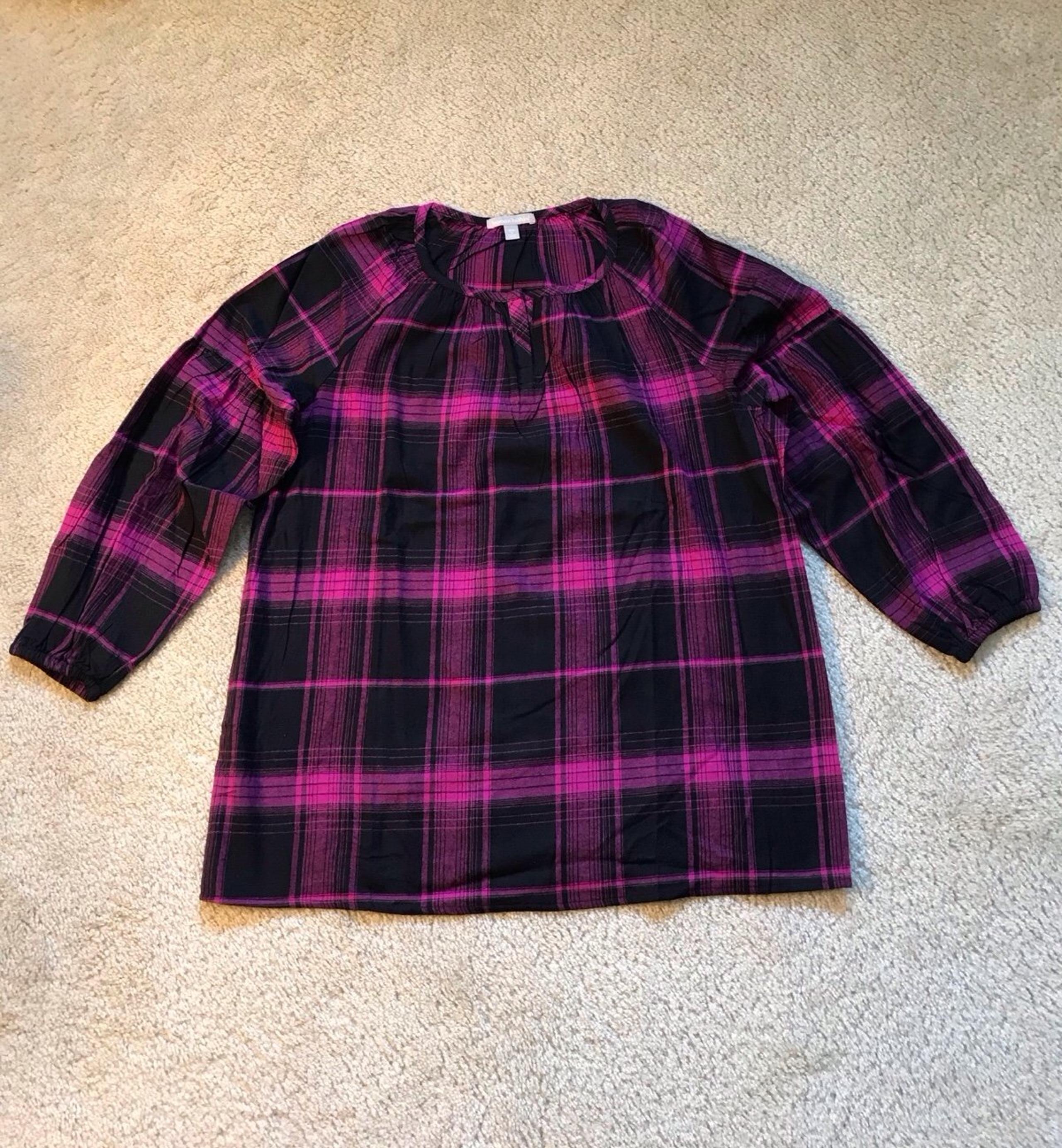 Woman Within Plaid Flannel Shirt NWOT