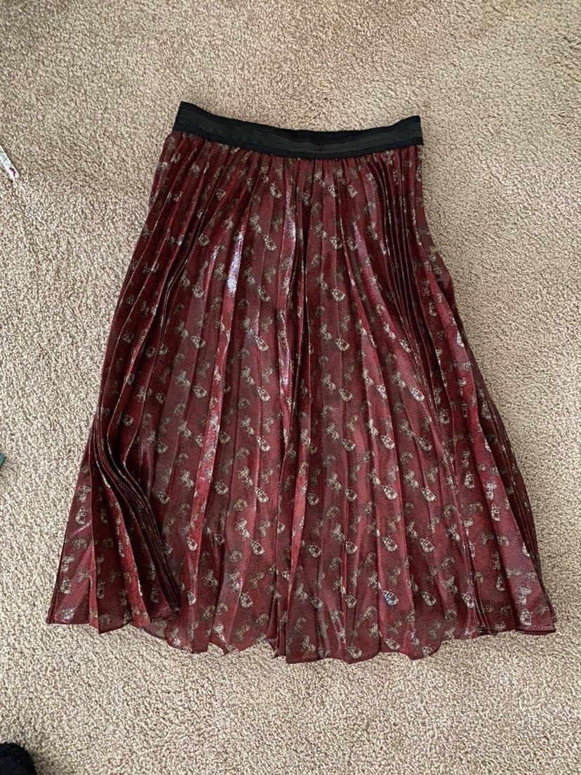Coach pleated red skirt