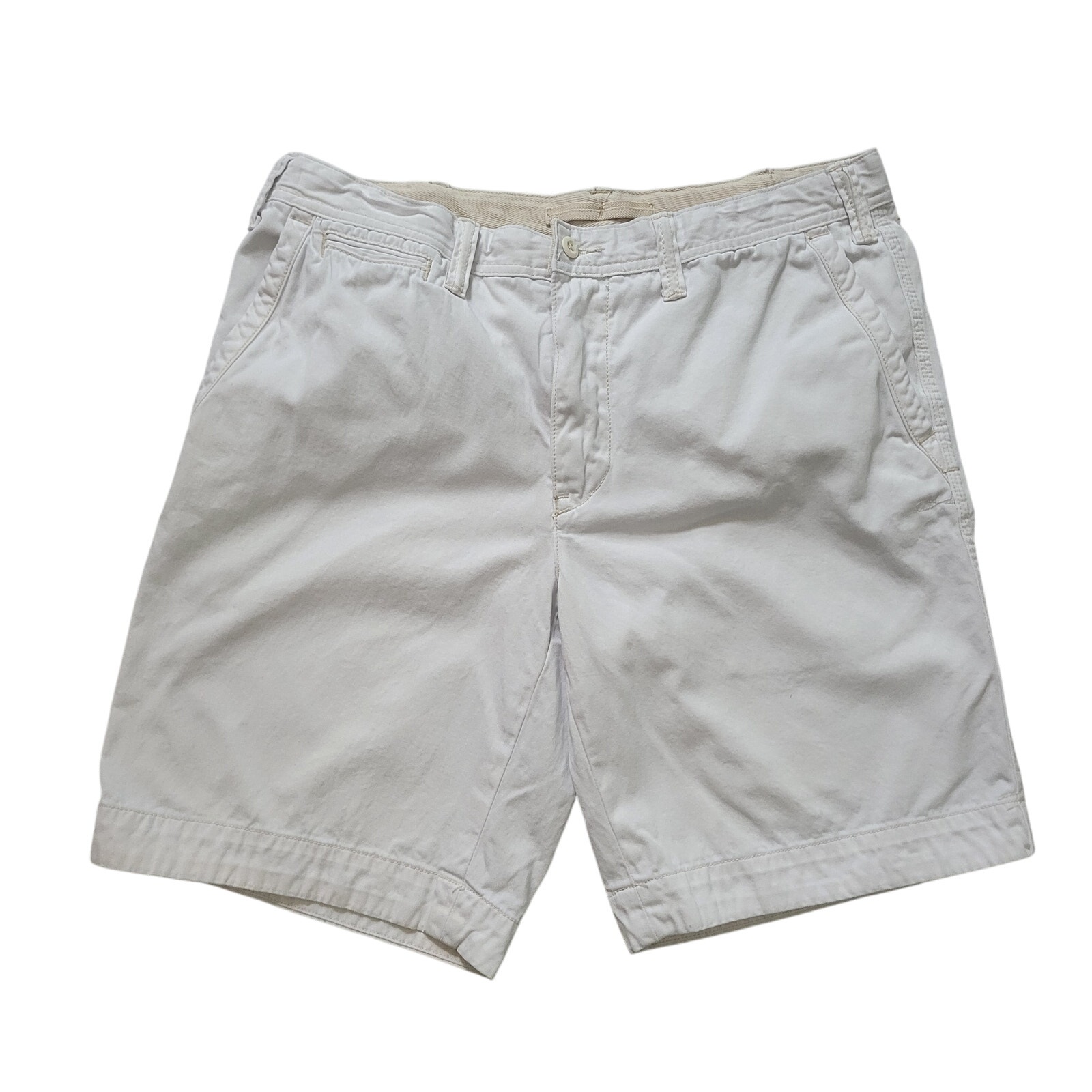 Polo by Ralph Lauren Size 34 Men's White Chino Drawstring Pocket Flat Front