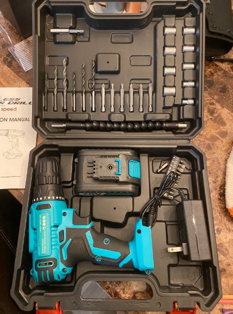 20V Cordless Drill, Electric Power Drill Set with 1 Battery & Charger