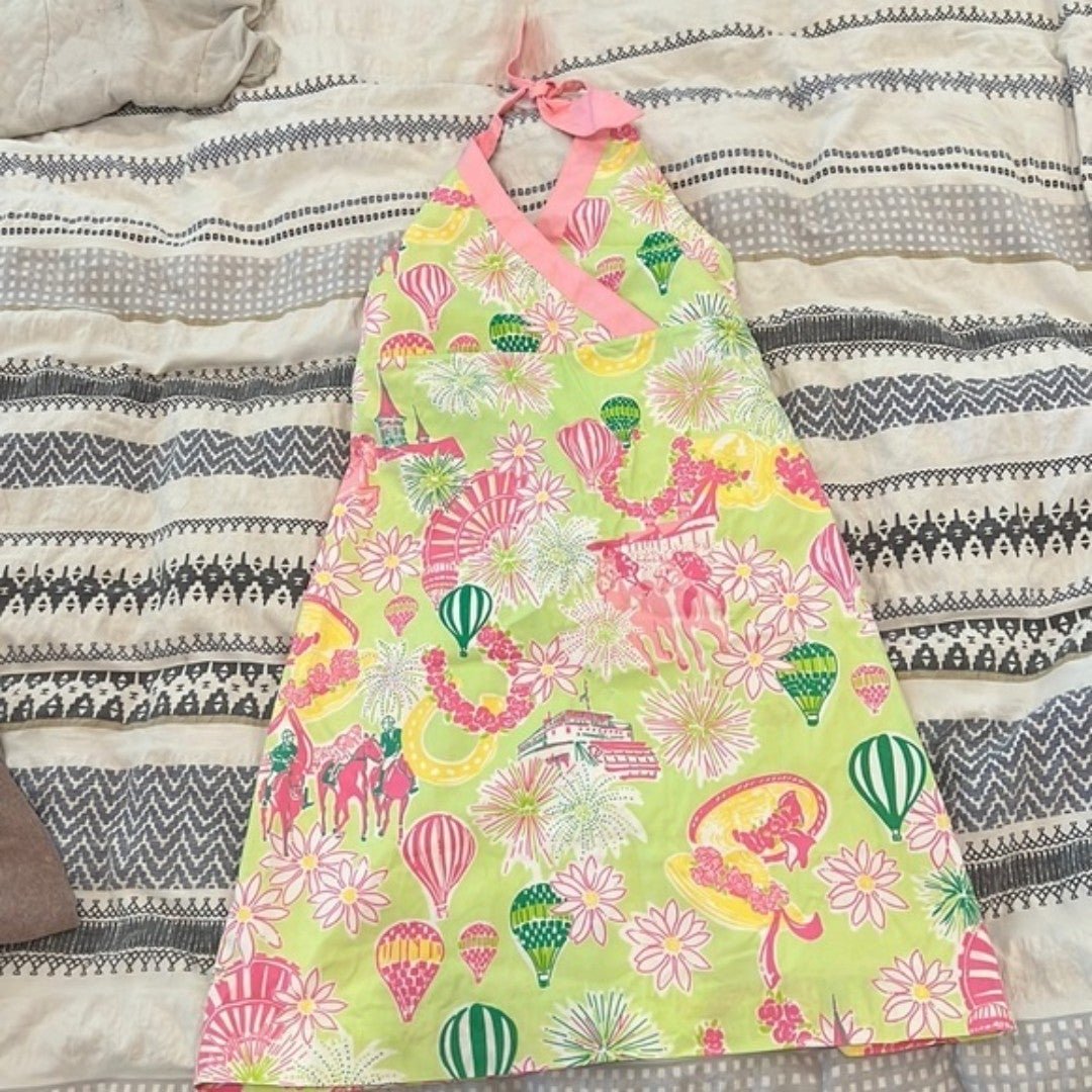 White label Lilly Pulitzer halter dress Derby Days size 14