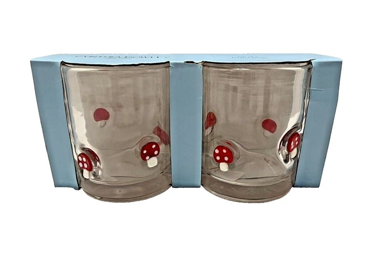 Anthropology Dupe Viral Cynthia Rowley Mushroom Fairy Core Whiskey Juice Glasses
