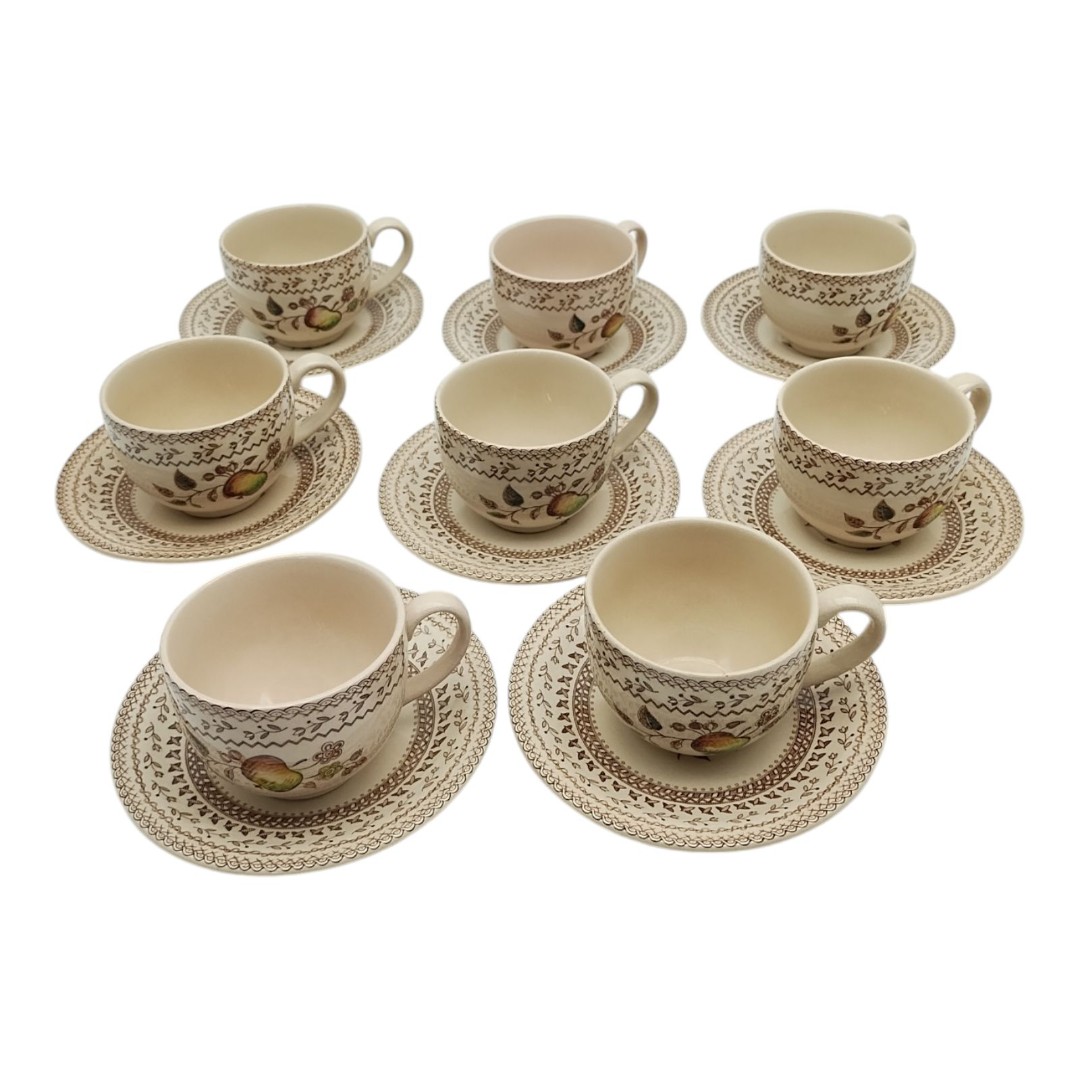 Set 8 Johnson Brothers Fruit Sampler Cups And Saucers
