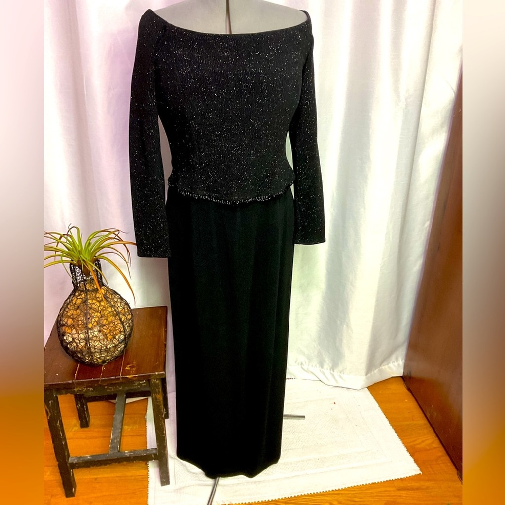 Scott McClintock Vintage Cold Shoulder Gown Size 16