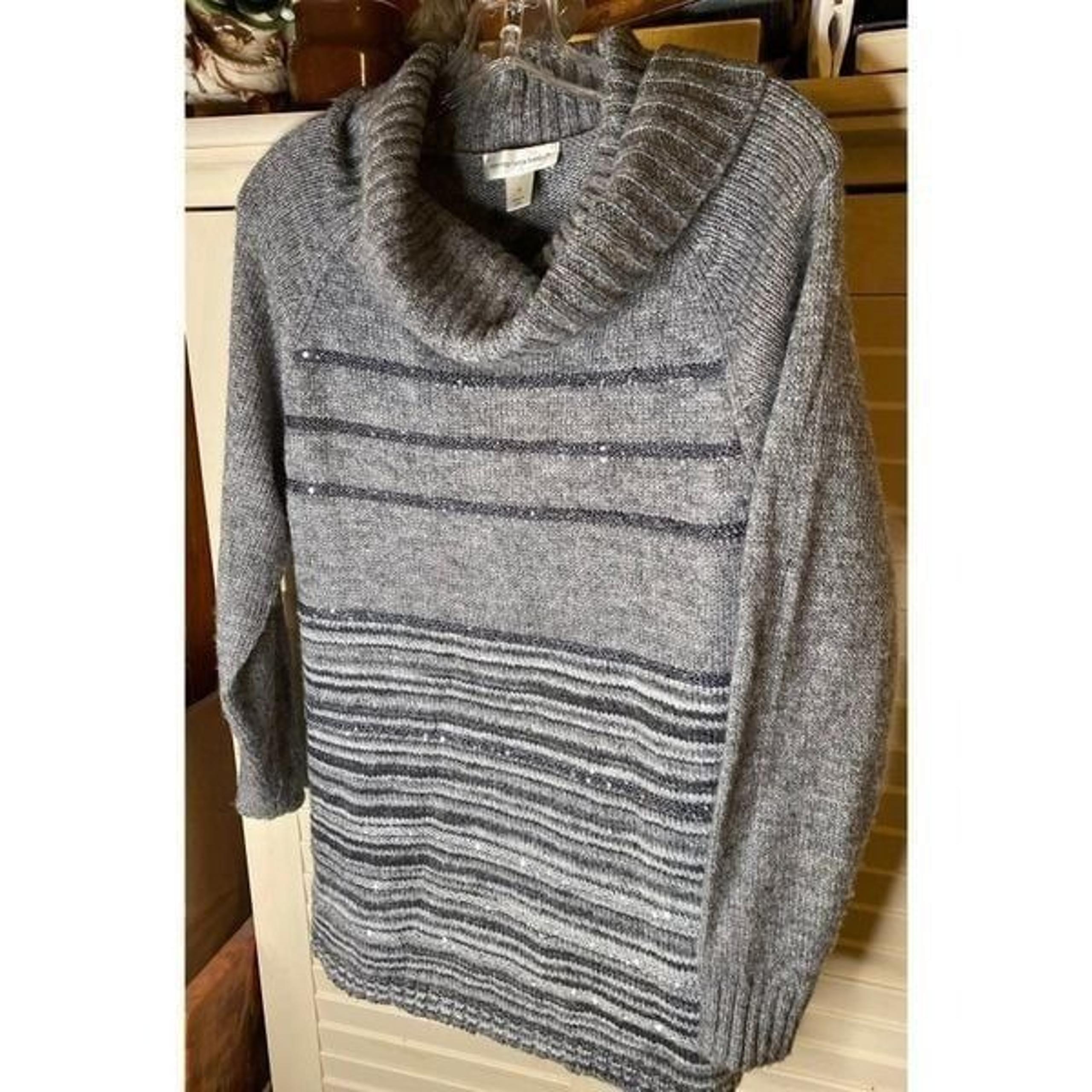 Christopher and Banks Sequin Cowl Neck Sweater