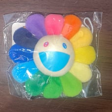 Takashi Murakami Flower Plush Pin （3.5-inch） Rainbow/White