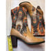 Peacock ladies western style 3” heeled boots. Fabric and leather uppers. Sz 8
