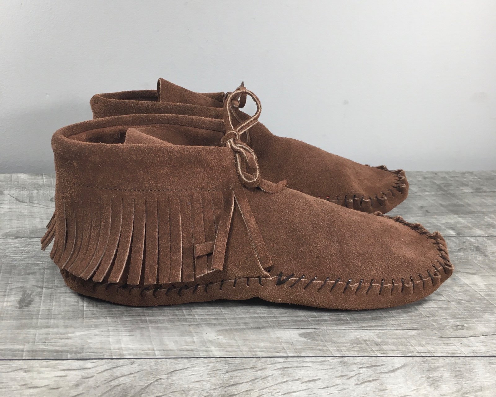 Vintage Leather Forest Walker Hippie Boho Women's Moccasins Hiking Shoes Size 8