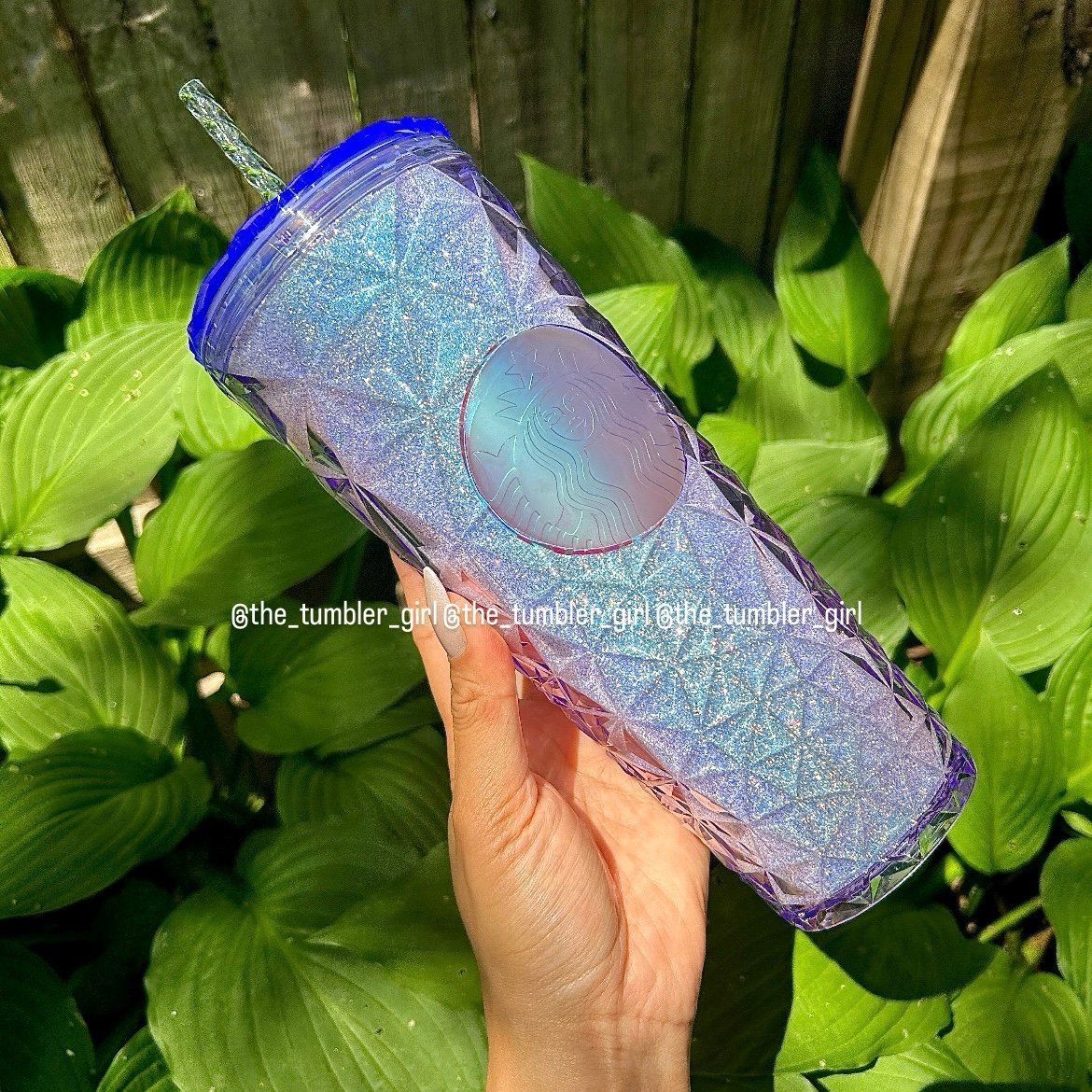 NWT Starbucks China purple glittery prism diamond tumbler. Venti 24oz.