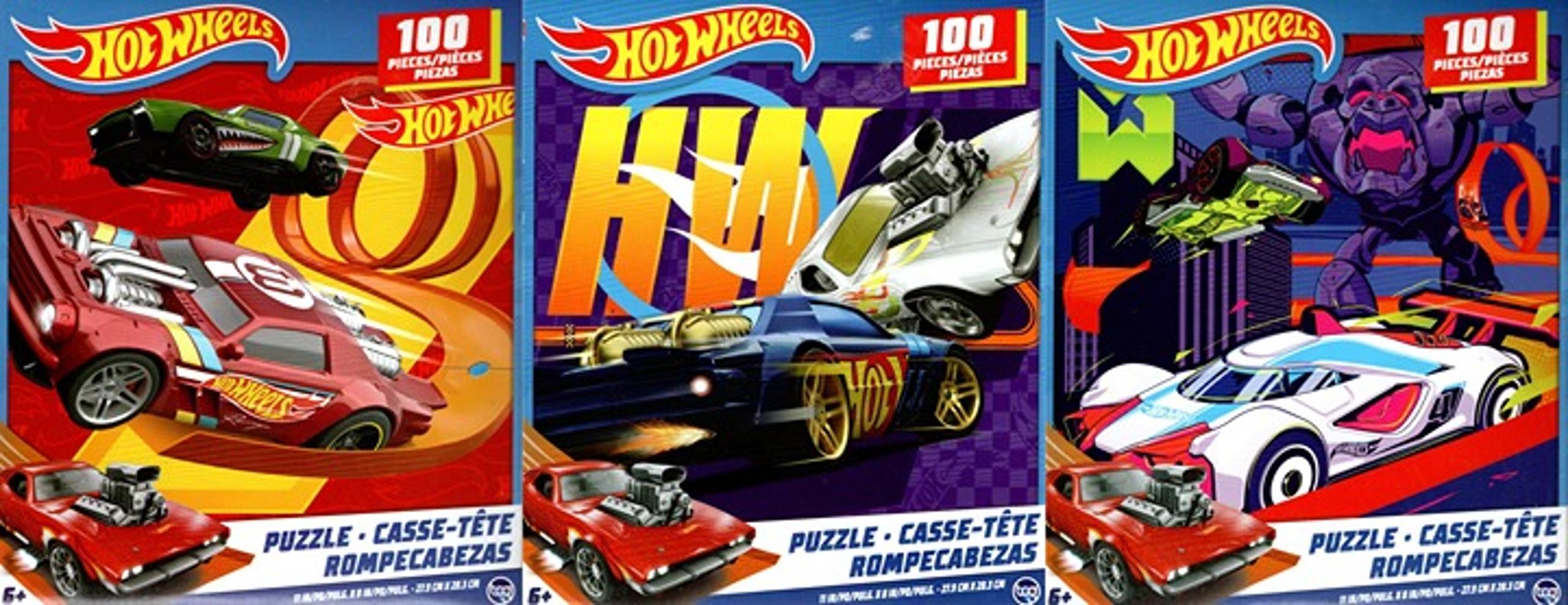 Hot Wheels - 100 Pieces Jigsaw Puzzle (Set of 3 Pack)