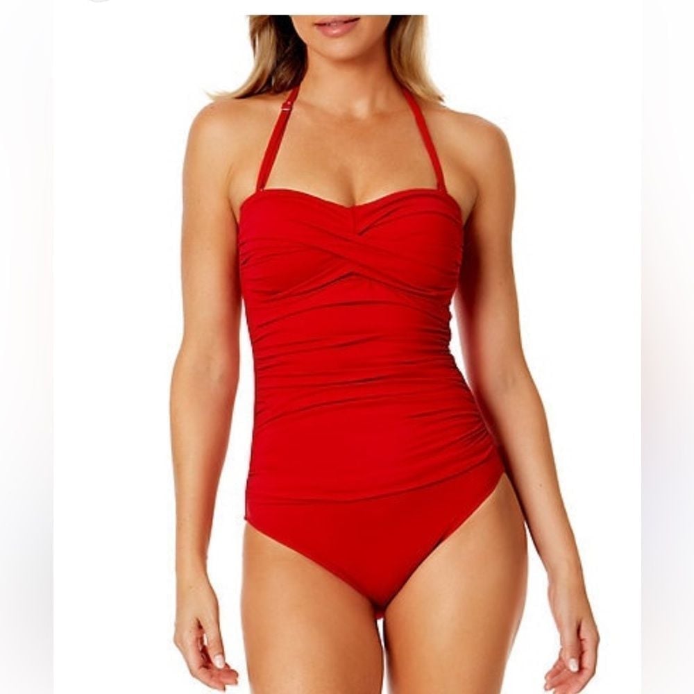 Ruby Ribbon Red One Piece Swim Suit Size 22 NWOT