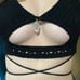 Crochet bralette with quartz crystal
