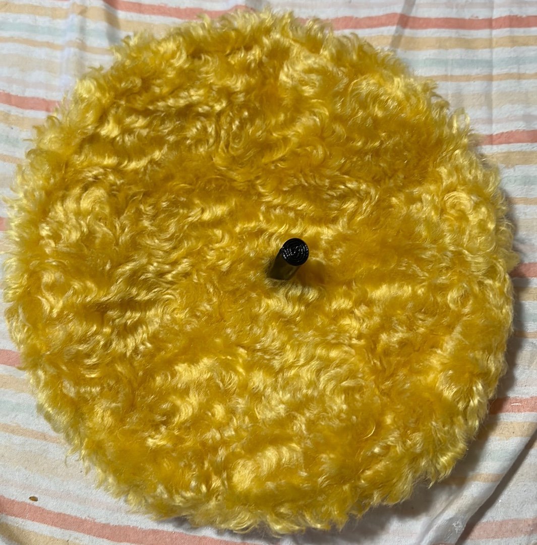Moschino yellow faux fur unisex beret