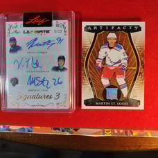 Steven stamkos, st.louis, lecavelier triple lightning auto/12,CASE HITS LEATHER