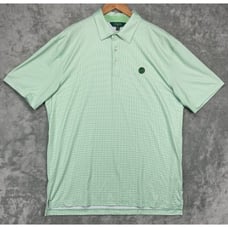 Masters 1934 Men's Polo Shirt XL Green Patterned Golf Performance Lightweight