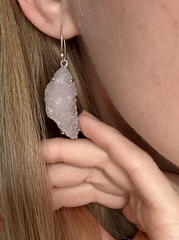 925s Silver Amethyst Spirit Quartz earrings