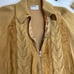 Vintage 70s Montgomery Ward Zip Cardigan Small Suede Leather Virgin Acrylic Tan