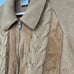 Vintage 70s Montgomery Ward Zip Cardigan Small Suede Leather Virgin Acrylic Tan