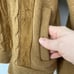 Vintage 70s Montgomery Ward Zip Cardigan Small Suede Leather Virgin Acrylic Tan