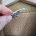Vintage 70s Montgomery Ward Zip Cardigan Small Suede Leather Virgin Acrylic Tan
