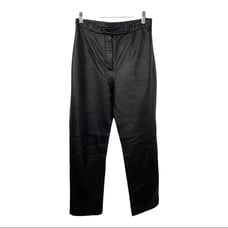 VINTAGE Jacqueline Ferrar High Waist Leather Pants Women's Black