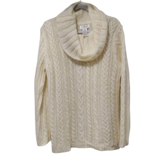 Jones New York Vintage Y2K Mohair Blend Knit 80's Cowlneck Oversized Sweater L