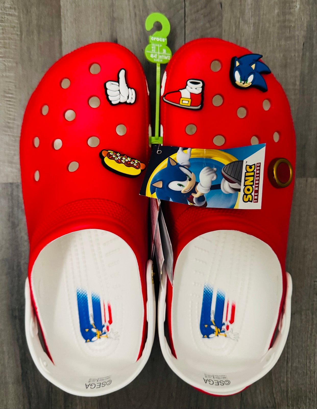 Sega x Crocs Unisex Sonic the Hedgehog Classic Clog Red/White Men's Size 12
